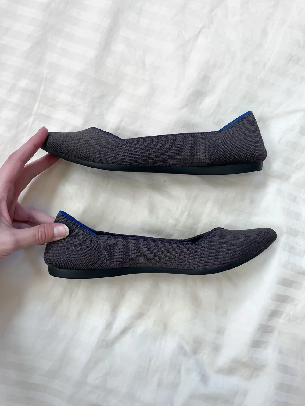 Rothy’s | EUC - The Point Knit Ballet Flats | Charcoal, Size 6.5